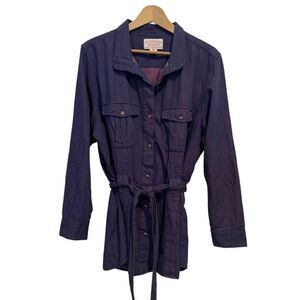 Filson Pink Purple Indigo Long Belted Shirt Dress Size XL